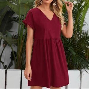 Maroon Smock Dress